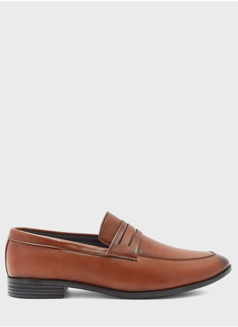 Faux Leather Formal Slip Ons