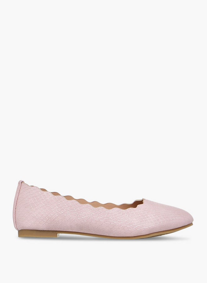 Little Missy Textured Slip-On Ballerina Shoes - Image 1