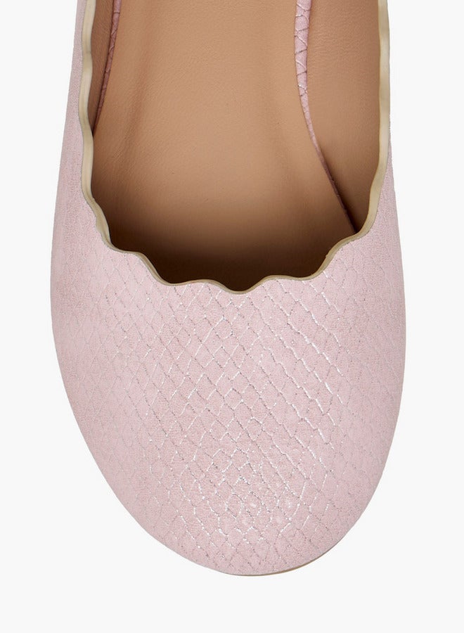 Little Missy Textured Slip-On Ballerina Shoes - Image 4