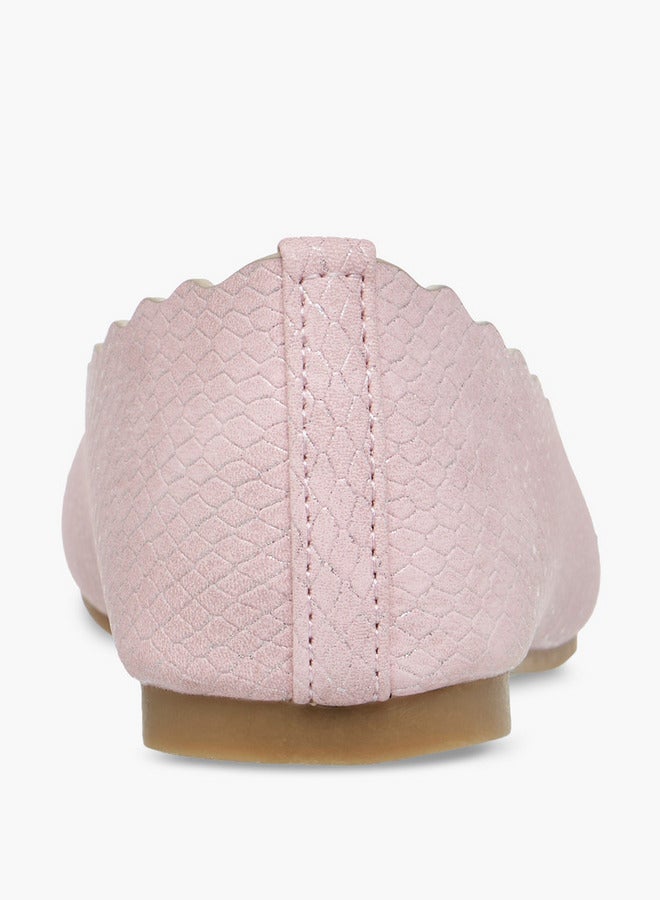 Little Missy Textured Slip-On Ballerina Shoes - Image 5