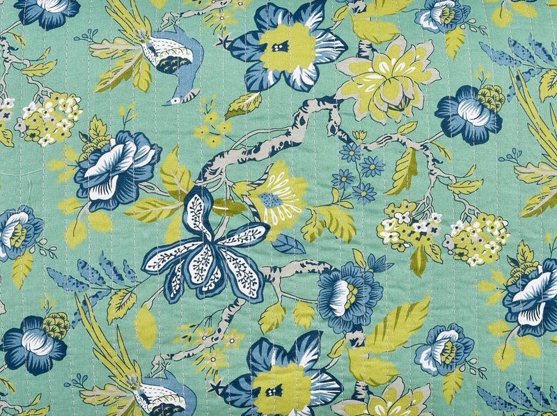 RRC Quilted Floral Print Cotton Pillow Covers Set of 2,17X27(Inches) 220 GSM Soft Cotton Quilted Pillow Cover Protector Zippered Closure - Image 3