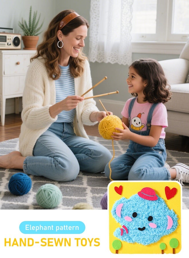 دمى تطريز حيوانات كرتونية ممتعة للأطفال، مجموعة أدوات خياطة يدوية، تطريز حيوانات كرتونية مع ملصقات، مجموعة خياطة يدوية تعليمية - Image 1