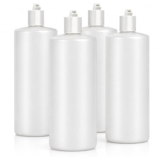 Bar5F Plastic Squeeze Bottles 32oz 4Pack FLip Cap BPAFree for Shampoo Cleaning Pets - Image 1