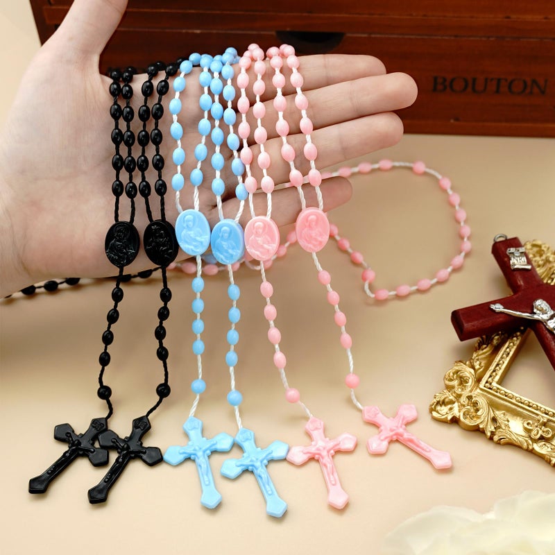 JUXINGDAZYF JUXINDAZYF 17'' Bulk Rosaries, Plastic Rosary Beads 12 Rosary Set (Black) - Image 4