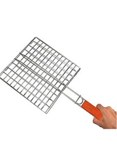 Raxoom Large Stainless Steel Lightweight Barbecue, Fish, Meat Basket/Grill with Red Wooden Handle-Flexible and Lockable Basket/Grill Grate-Rust Free-Silver Grills  - Image 5