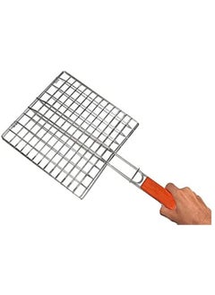 Raxoom Large Stainless Steel Lightweight Barbecue, Fish, Meat Basket/Grill with Red Wooden Handle-Flexible and Lockable Basket/Grill Grate-Rust Free-Silver Grills  - Image 2