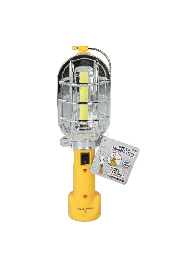 Shawshank 3W Magnetic Base Hanging Hook Rubberised Grip Cob Trouble Light Yellow 2 x 2.25 x 8.25 Inch - Image 1