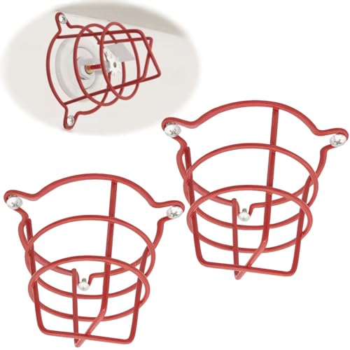 Happy Tree (2 Pack) Red Fire Sprinkler Head Guard Cage Protector Cover for Both 1/2" & 3/4" and for Protecting Flush Mount & Side Wall & Pendent Head Fire Sprinkler Covers for Ceiling - Image 1