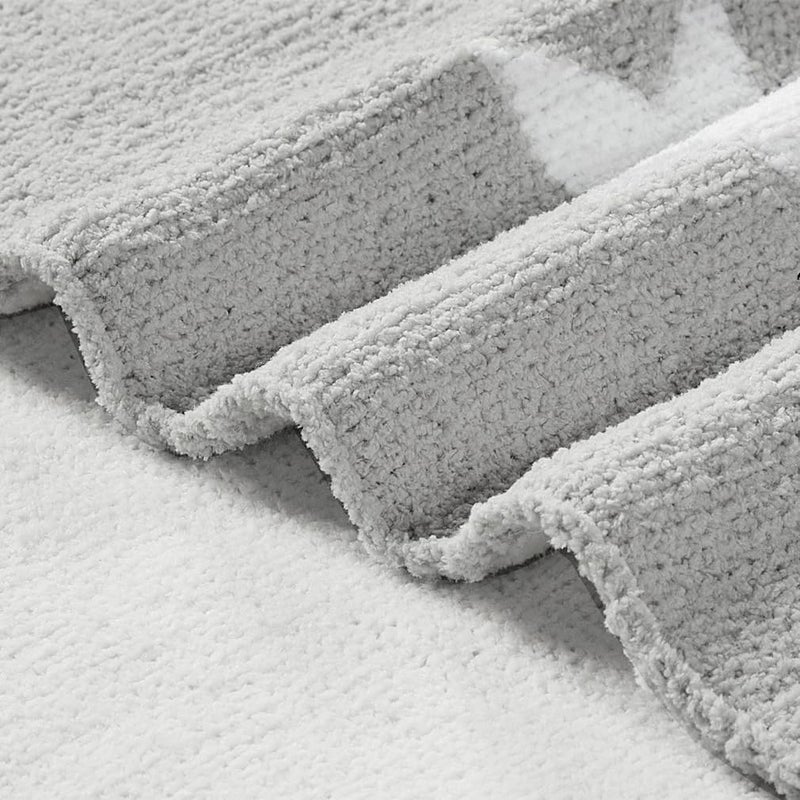 CREVENT 76x102cm Cozy Soft Warm Chenille Baby Blanket for Girls Boys, Newborn Essentials for Infant, Baby Shower Receiving Gift - Grey Star - Image 5
