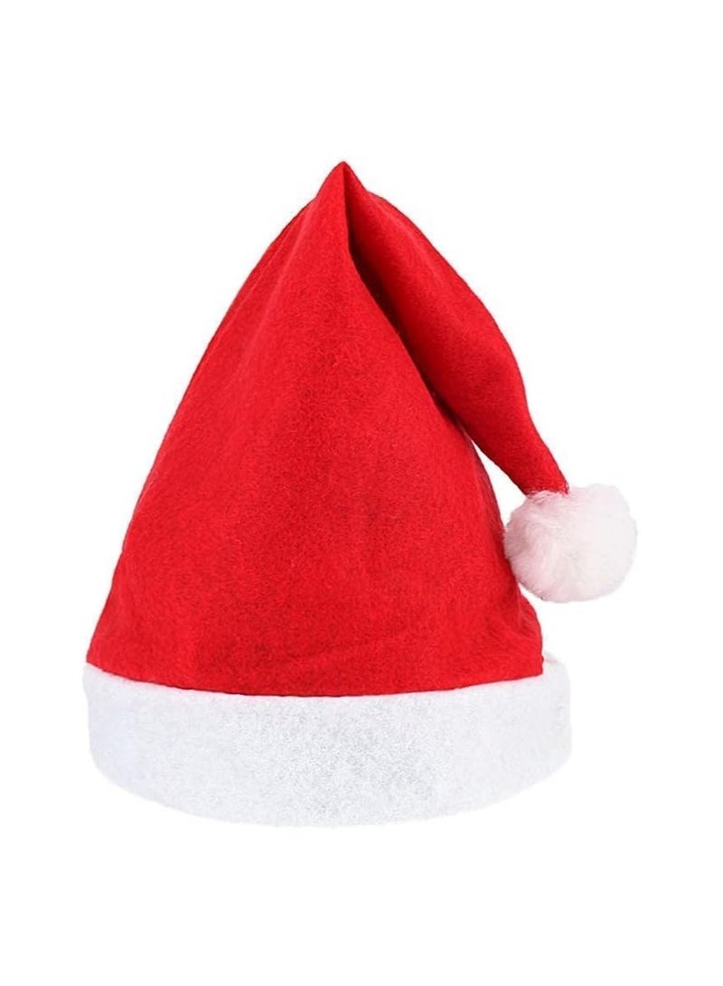PRINTSHOP4ME Red Santa Hat With White Top-Holiday Hat For Adults And Kids Santa Cap For New Year Party Supplies - Image 1