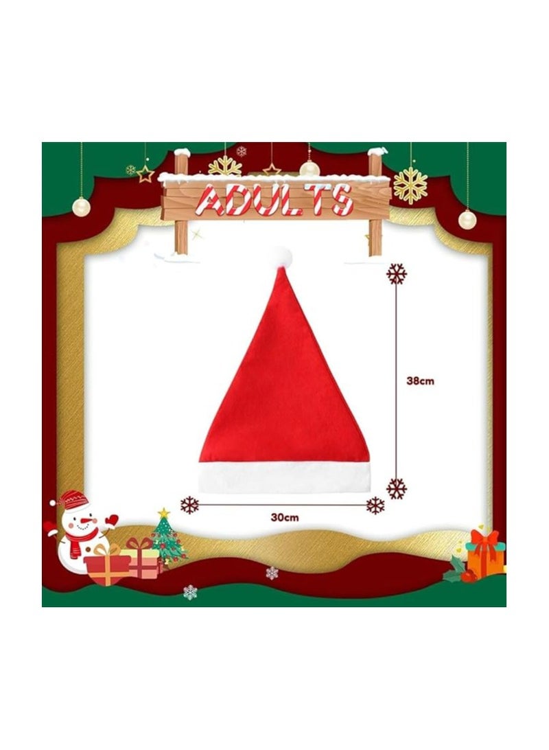 PRINTSHOP4ME Red Santa Hat With White Top-Holiday Hat For Adults And Kids Santa Cap For New Year Party Supplies - Image 2