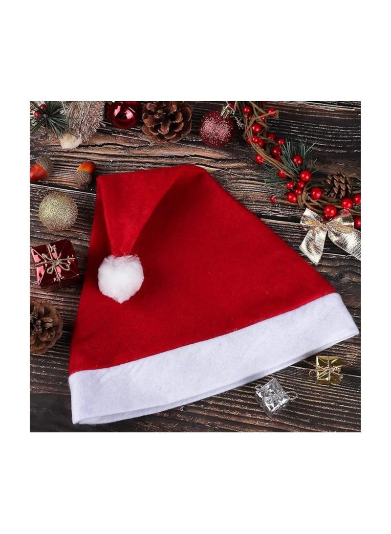 PRINTSHOP4ME Red Santa Hat With White Top-Holiday Hat For Adults And Kids Santa Cap For New Year Party Supplies - Image 3