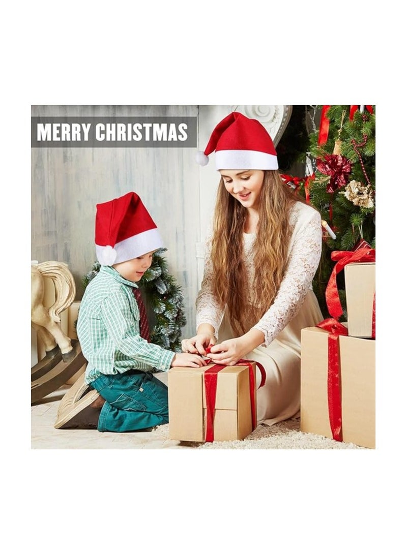 PRINTSHOP4ME Red Santa Hat With White Top-Holiday Hat For Adults And Kids Santa Cap For New Year Party Supplies - Image 4