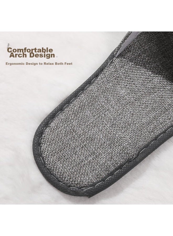 ETRAVEL Etravel [10 Pairs] Disposable Slippers, Guest Slippers, Home And Hotel Use, Thickened Non-slip, Gray, One Size Fits All 35-44  - Image 3