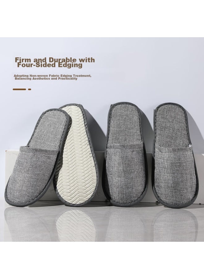 ETRAVEL Etravel [10 Pairs] Disposable Slippers, Guest Slippers, Home And Hotel Use, Thickened Non-slip, Gray, One Size Fits All 35-44  - Image 1