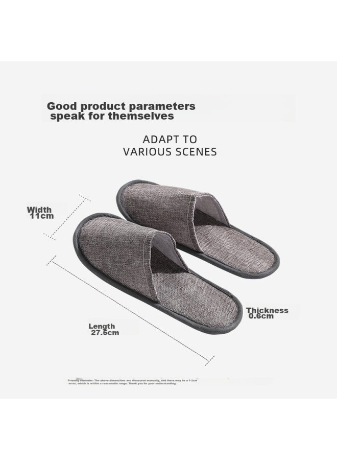 ETRAVEL Etravel [10 Pairs] Disposable Slippers, Guest Slippers, Home And Hotel Use, Thickened Non-slip, Gray, One Size Fits All 35-44  - Image 5