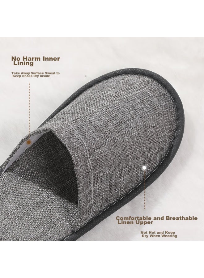 ETRAVEL Etravel [10 Pairs] Disposable Slippers, Guest Slippers, Home And Hotel Use, Thickened Non-slip, Gray, One Size Fits All 35-44  - Image 2