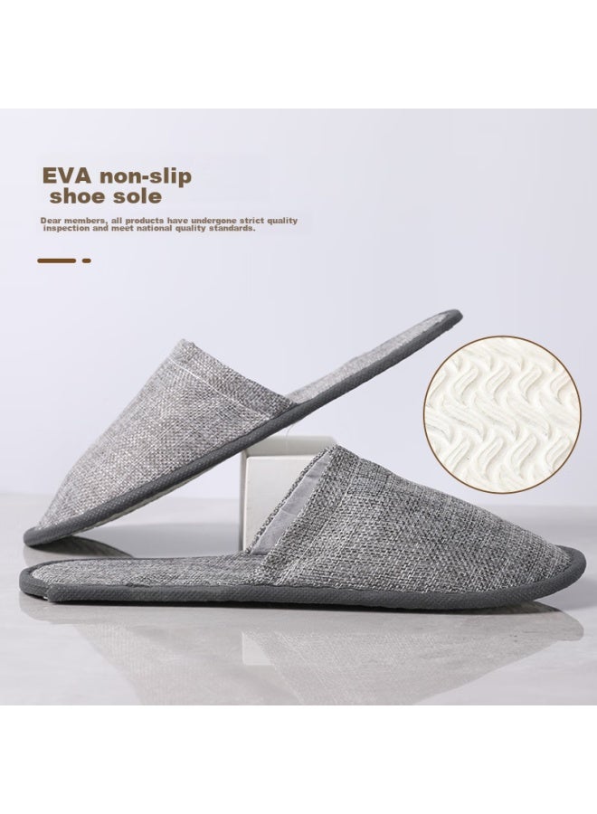 ETRAVEL Etravel [10 Pairs] Disposable Slippers, Guest Slippers, Home And Hotel Use, Thickened Non-slip, Gray, One Size Fits All 35-44  - Image 4