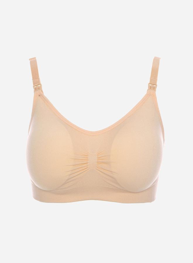 Padded Seamless Maternity Breast Feeding Bra with Removable Pads