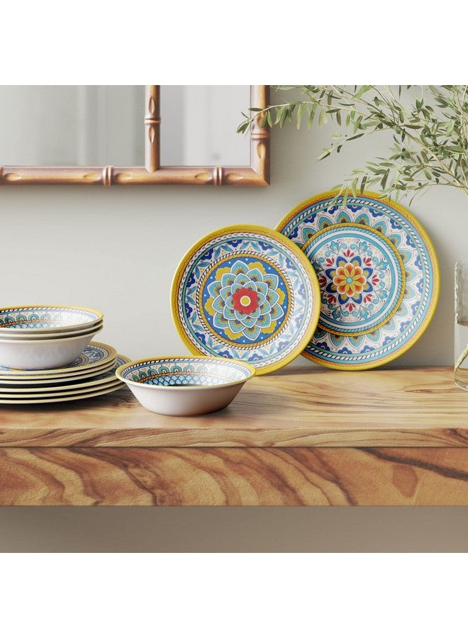 Certified International Portofino 12 Piece Melamine Dinnerware Set, Service for 4, Multi Colored - Image 5