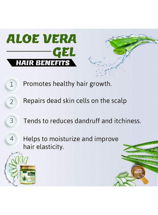 Indus Valley Bio Organic Nontoxic Aloe Vera Gel & Hair Reborn Gel For Acne Scars Glowing & Radiant Skin Treatment (175+175=350G) - Image 3