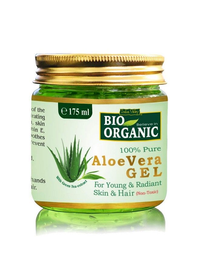 Indus Valley Bio Organic Nontoxic Aloe Vera Gel & Hair Reborn Gel For Acne Scars Glowing & Radiant Skin Treatment (175+175=350G) - Image 2
