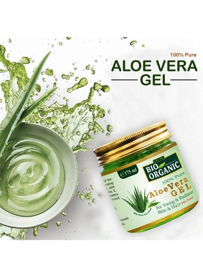 Indus Valley Bio Organic Nontoxic Aloe Vera Gel & Hair Reborn Gel For Acne Scars Glowing & Radiant Skin Treatment (175+175=350G) - Image 4