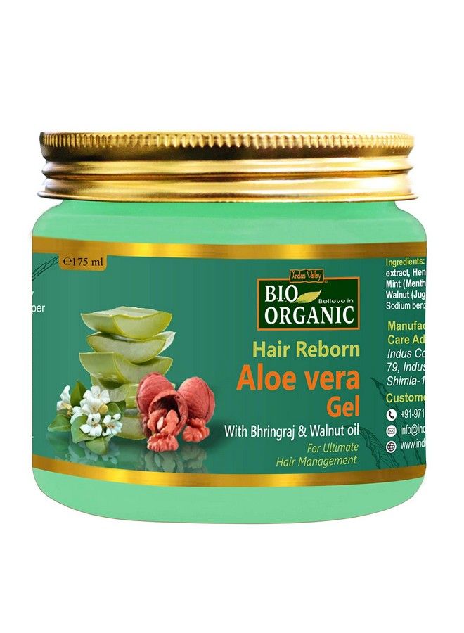 Indus Valley Bio Organic Nontoxic Aloe Vera Gel & Hair Reborn Gel For Acne Scars Glowing & Radiant Skin Treatment (175+175=350G) - Image 5