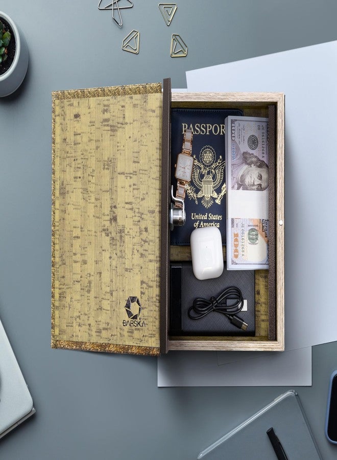 Barska Antique Map Book Safe with Key Lock - Hidden Diversion Lock Box with Magnetic Closure - Concealed Steel Compartment for Cash, Jewelry, and Valuables - Home or Office Security - Image 3