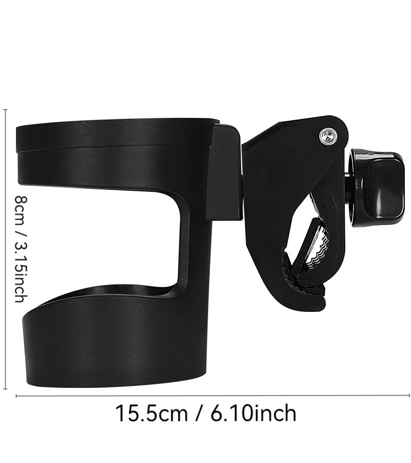 One Cup Holder With Two Hooks 360 Rotating Non Slip Tray Universal Stroller And Bike Mount - Image 3