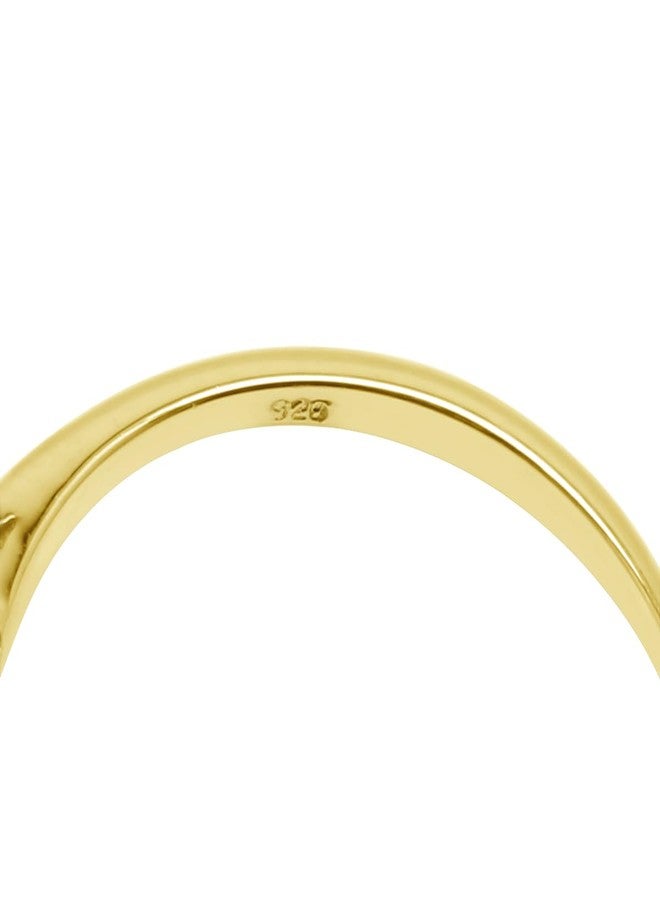 Silvershake 5MM Petite Created Round Shape Blue Sapphire 18K Yellow Gold Plated 925 Sterling Silver Promise Ring September Gemstone Birthstone Jewelry for Women Size 7 - Image 5