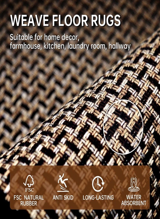 eqivei Kitchen Rugs and Mats Non Skid Washable Set of 2 PCS, Absorbent Runner Rugs for Kitchen, Front of Sink, Kitchen Mats for Floor, 17.3"x 47"+17.3"x 29" (Black) - Image 3