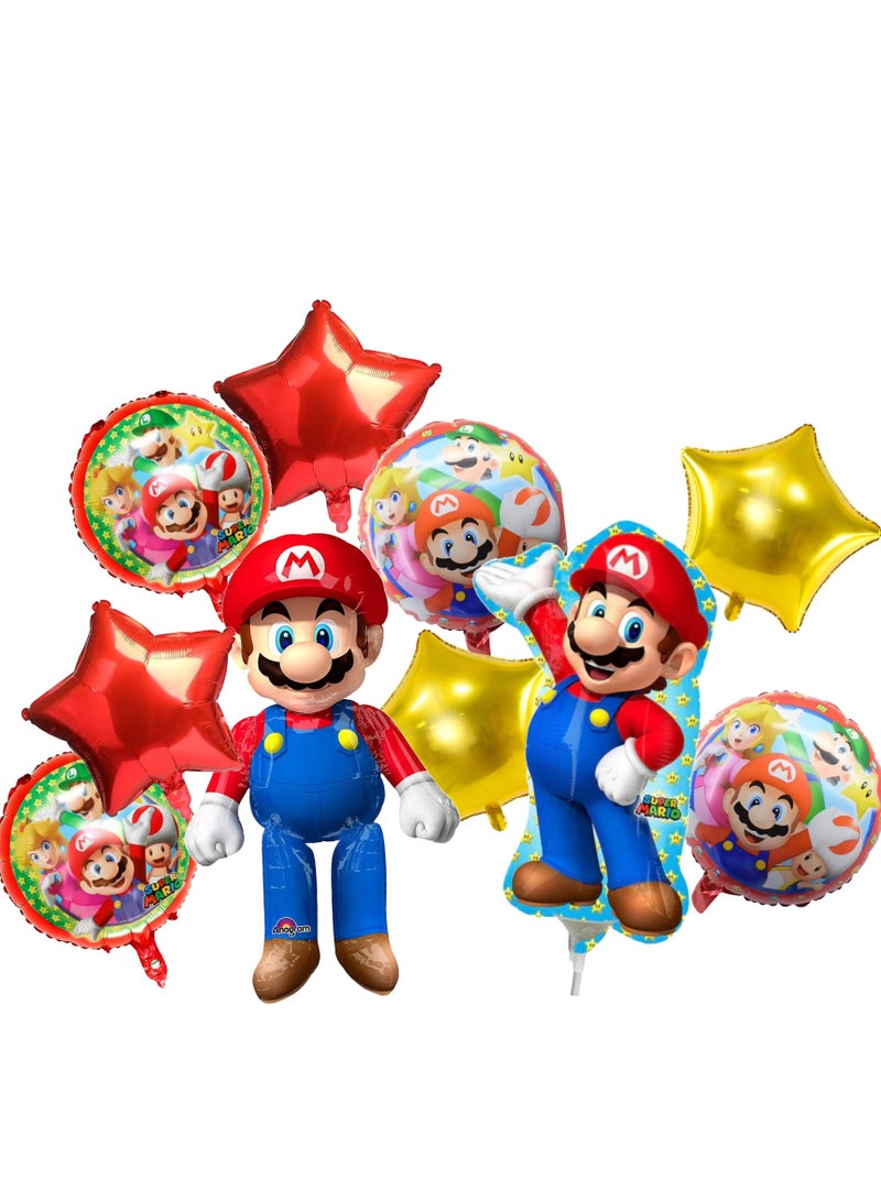 Super Mario Theme Foil Balloons Set For Kids Birthday Party