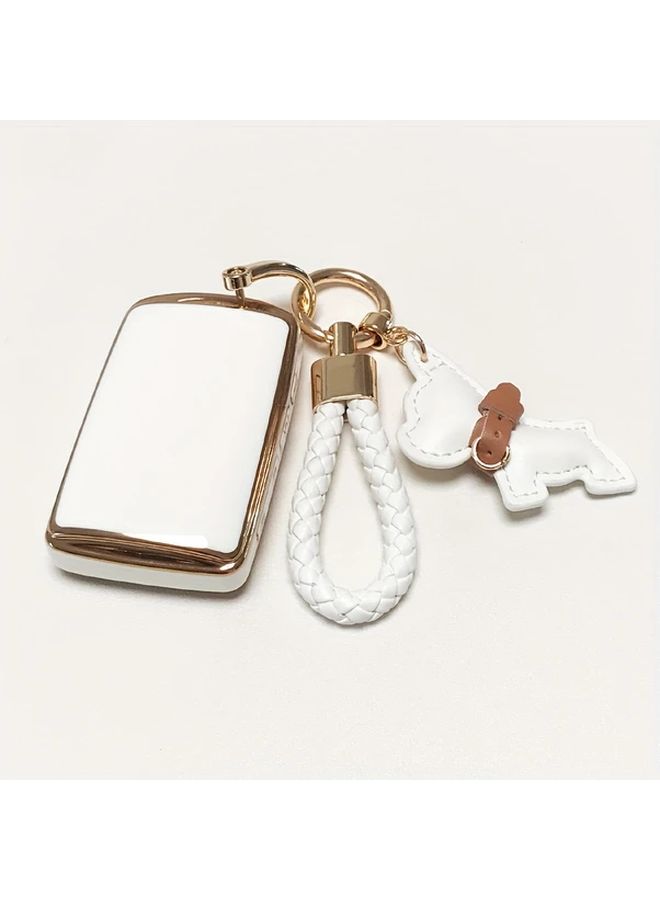 Green TPU Key Fob Cover Protector with Keychain for 3 4 Button Smart Key - Image 4