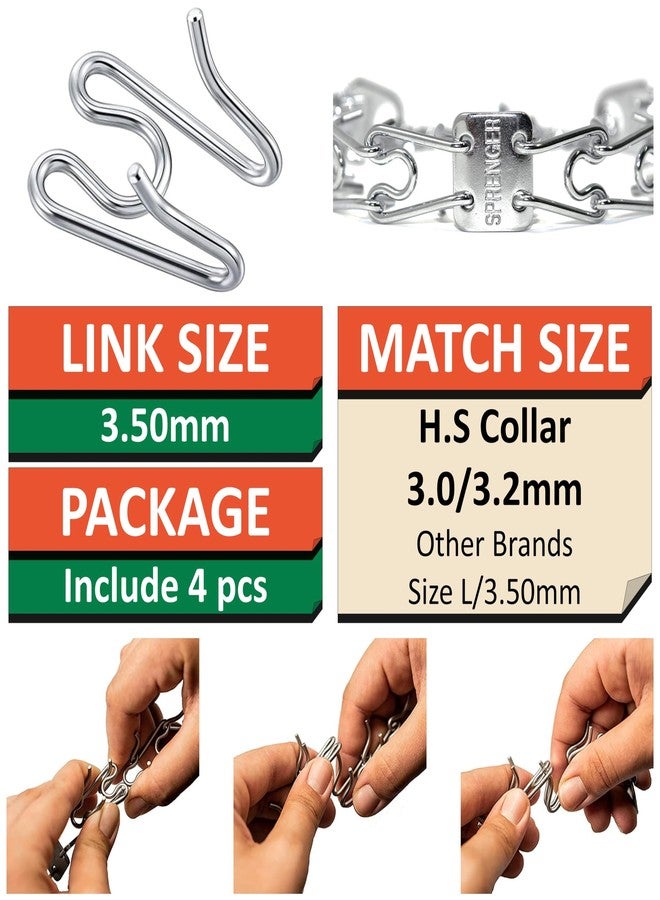 DEYACE Dog Collar Extra Links 3.0/3.2mm, Designed for Training Collars (4 Pack) Stainless Steel Smooth Surface Dog Training Collar Links - Image 2