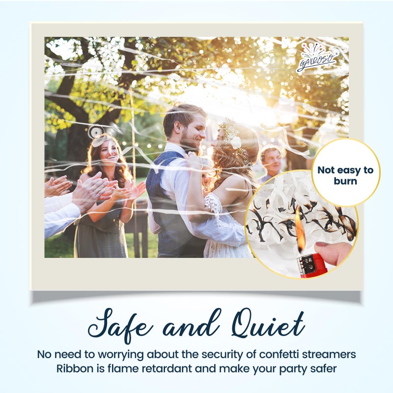 GAILROSO 12pack No Mess Streamers,Romantic White Confetti Poppers for Wedding Send Off,Hand Throw Confetti Streamers For Birthday,Party Celebrations,Graduation,Party Favors Shows(White 12pack) - Image 4