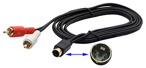 zdyCGTime S-Video 4 Pin Mini DIN Y Splitter Cable Gold Plated Combo 4 Pin Mini DIN S-Video Male to 2 RCA Male Audio Y Splitter Extension Adapter Cable(5ft/1.5M) - Image 5