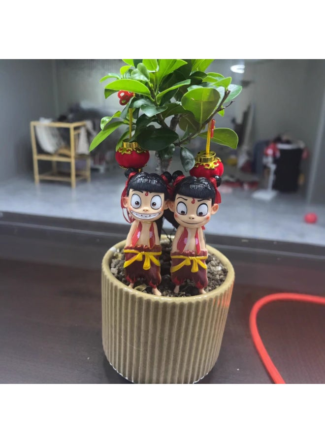 Shake Tone With Shake Head Which Doll Press Head To Face Doll Expression Package Ornaments Trendy Play Doll Toy-Specifications:Face-changing Nezha (random Expression) (with Keychain Or Strap Randomly)  - Image 5