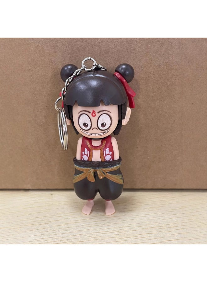 Shake Tone With Shake Head Which Doll Press Head To Face Doll Expression Package Ornaments Trendy Play Doll Toy-Specifications:Face-changing Nezha (random Expression) (with Keychain Or Strap Randomly)  - Image 2