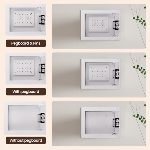 KornerBatl Small Hidden In Wall Safe Between 16" Studs, 0.327 cu ft Security Floor Safe with Removable Pegboard, Key Access White In Wall Safe for Jewelry, Passport, Document Storage - Image 4
