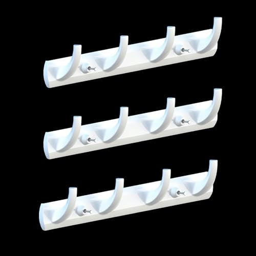 Jinka Cloth Hooks Hanger (Pack of 3). No Drill Coth Hook. Holds Upto 7 Kgs. Stays on Wall for 10+ Years. White Color. - Image 1