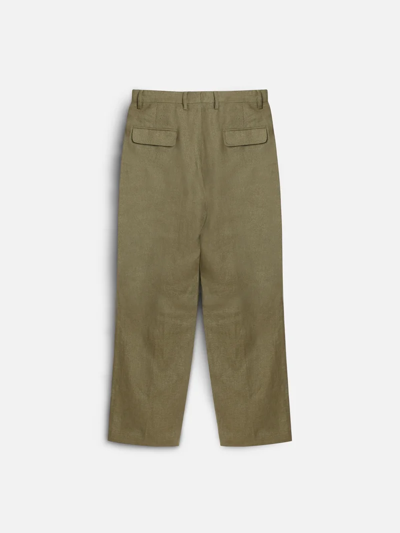 Snitch Olive Yacht Club Linen Luxe Suit Trousers for Men | Best Price UAE