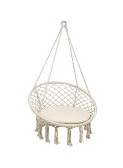 Cotton Netted Rope Round Hanging Swing Chair with cusion