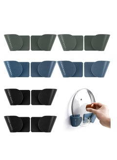 Oasisgalore 6 Pairs of Wall Mount Pot Lid Organizer, Cabinet Door Organizer Pot Hangers for Kitchen Wall Mount, Adjustable Lid Holder (3 Colors)  - Image 1