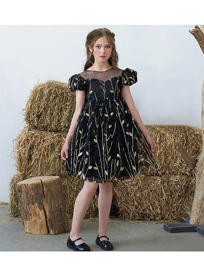 Mark & Mia Mark & Mia All Over Printed Short Sleeves Dress - Black