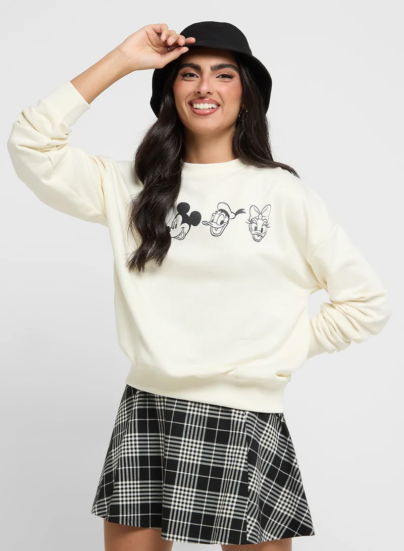 Disney Mickey & Friends Oversize Graphic Sweatshirt