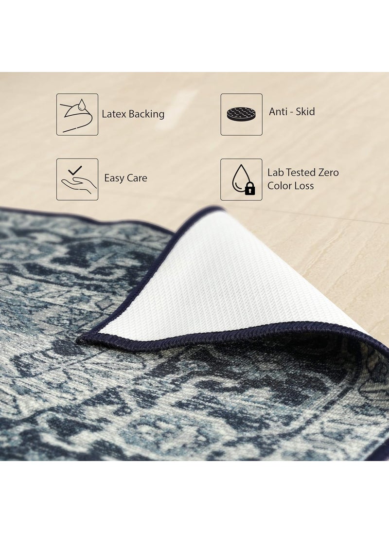 Status Contract Status Contract 3D Printed Perfect Rugs for Living Area | Rug and for Bedroom |Rug and for ining Table Rug Floor with Anti Slip Backing (4 x 6, Kashmiri Grey)  - Image 3