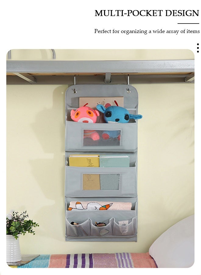 DUNISO Over The Door Pockets, 3 Trapezoidal Pockets Storage Organiser, Fabric Foldable Hanging Organizer Door Hanger Storage with Clear Window for Dormitory Wardrobe Bookshelf - Image 5