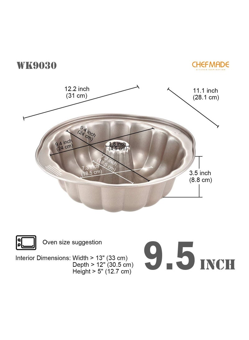 شيف ميد عموم كعكة أنبوب 9.5 بوصة غير عصا عموم أنبوب على شكل قرع - Image 2