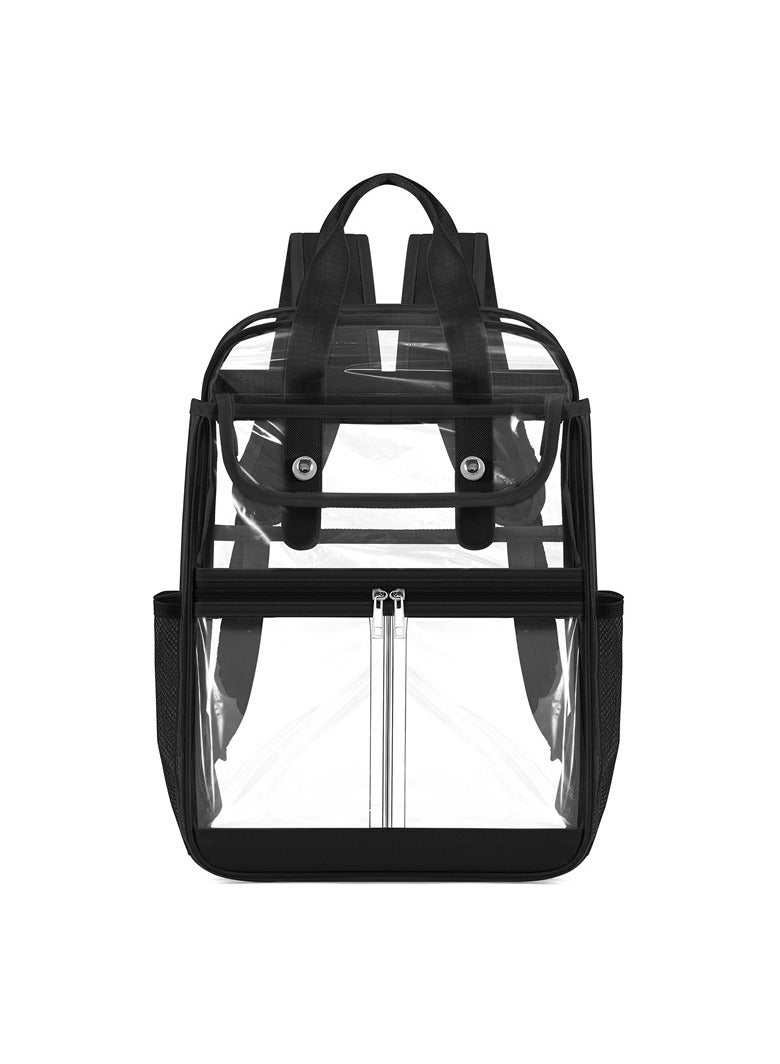Backpacker PVC Backpack Large Capacity Transparent Student Schoolbag Short Travel PVC Computer Backpack 30*44*16CM - Image 1